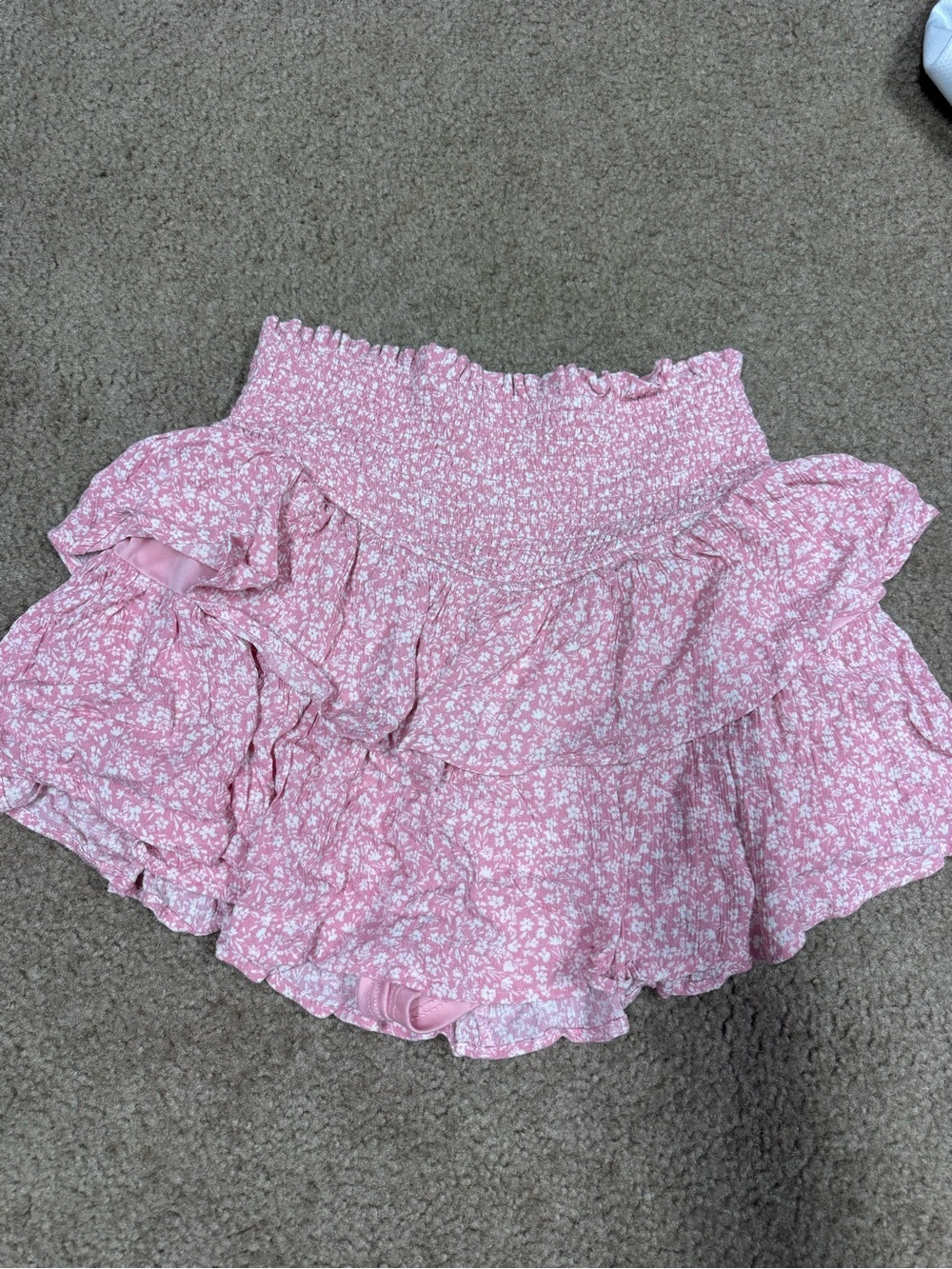 Altar’d State Women’s Pink Floral Ruffle Mini Skort